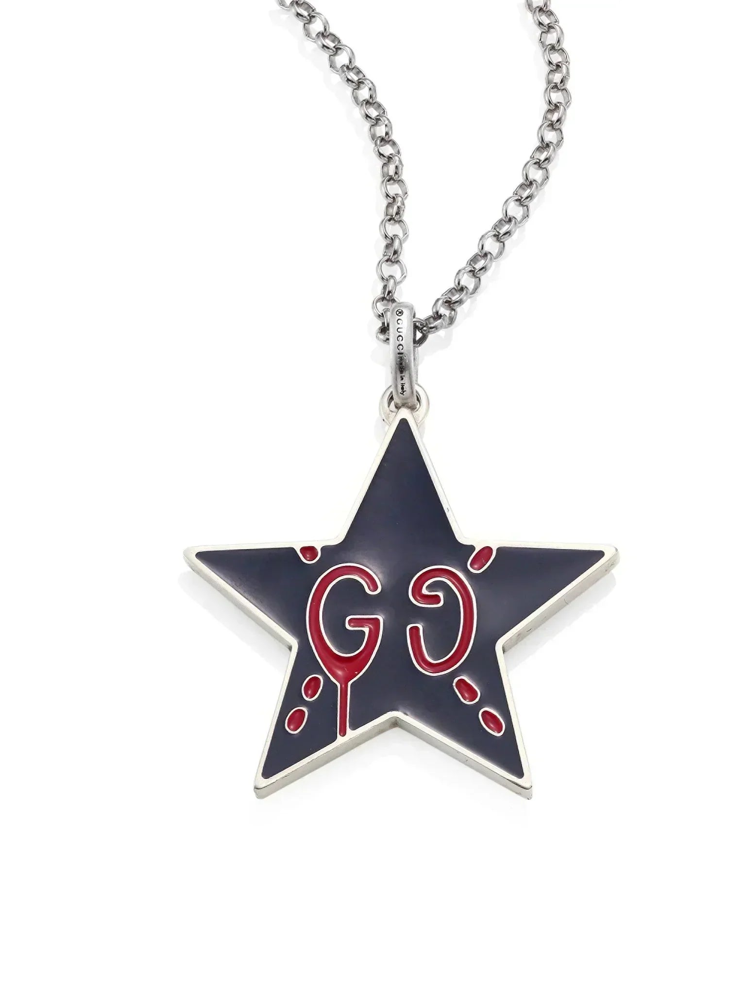 Gucci Ghost GG Star Pendant in Midnight Blue