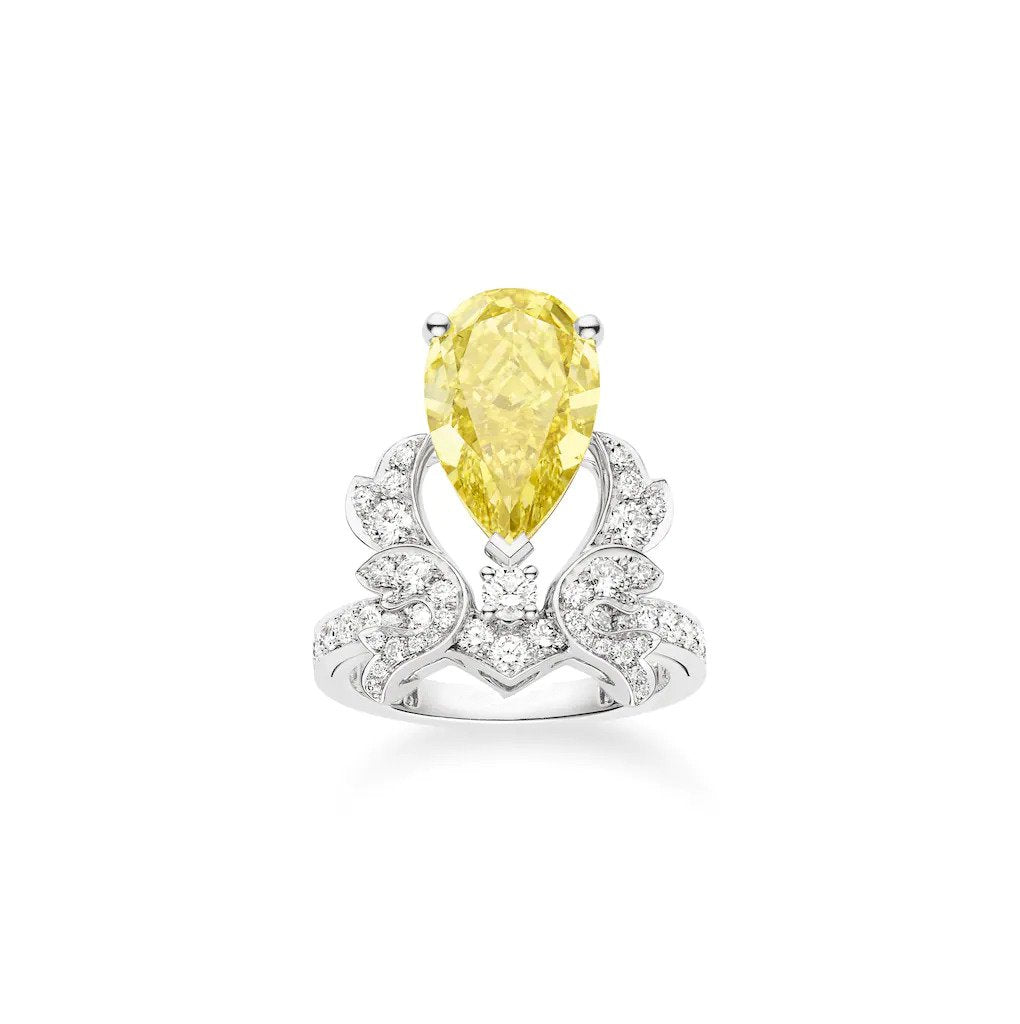 Chaumet Soir de Fete Yellow Cubic Zirconia Silver Ring