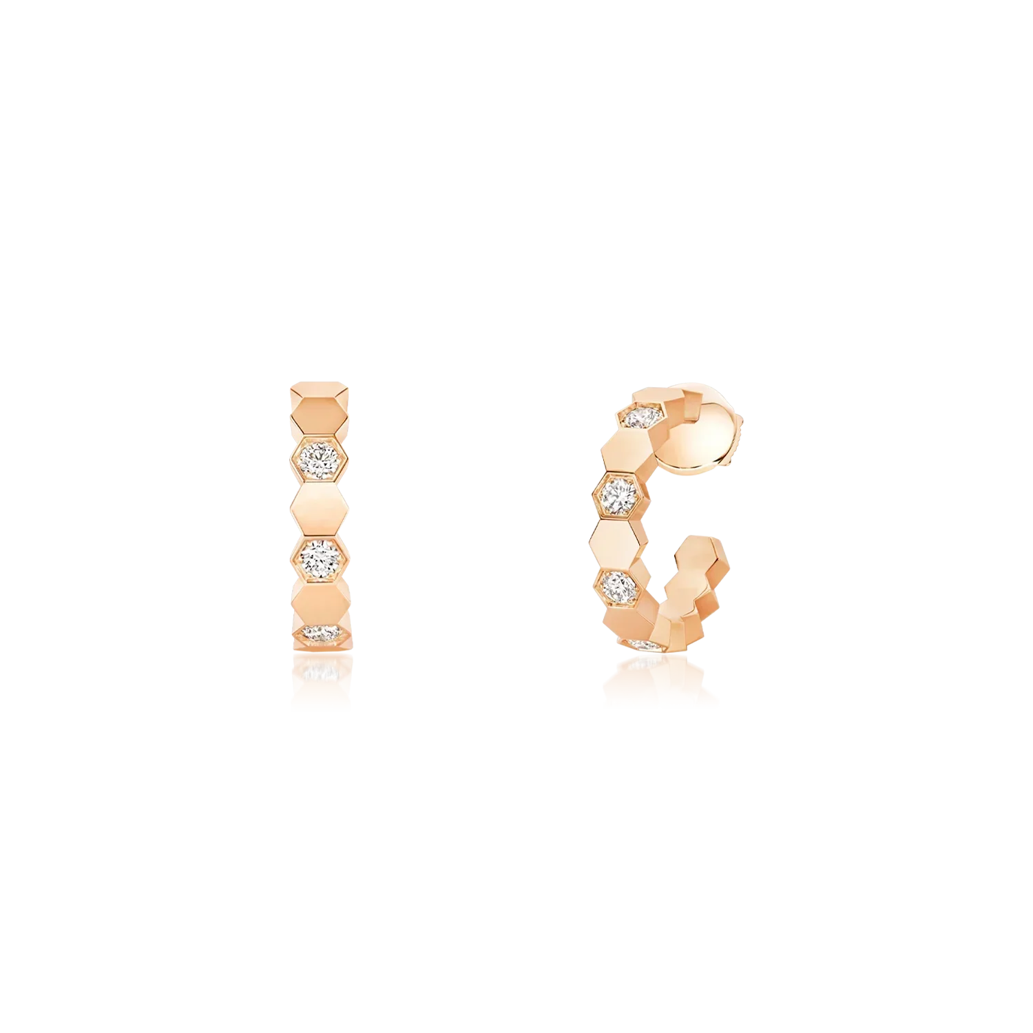 Chaumet Honee Pink Gold Cubic Zirconia Hoop Earrings