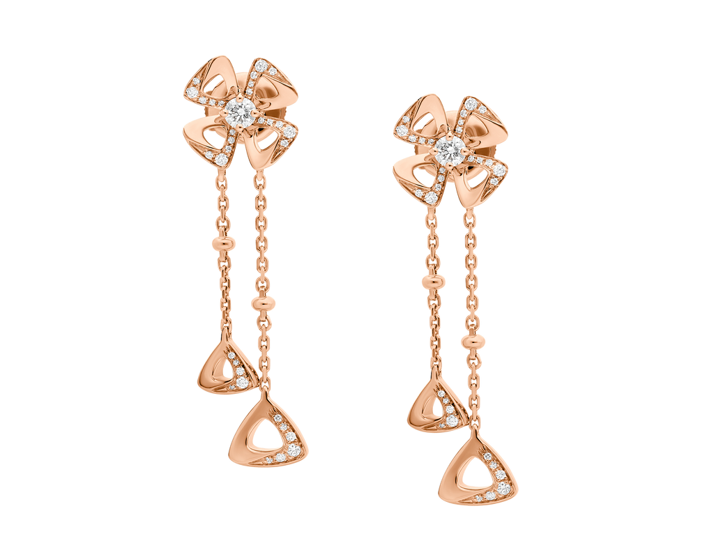 Bvlgari Fiorever Pink Gold Cubic Zirconia Earrings