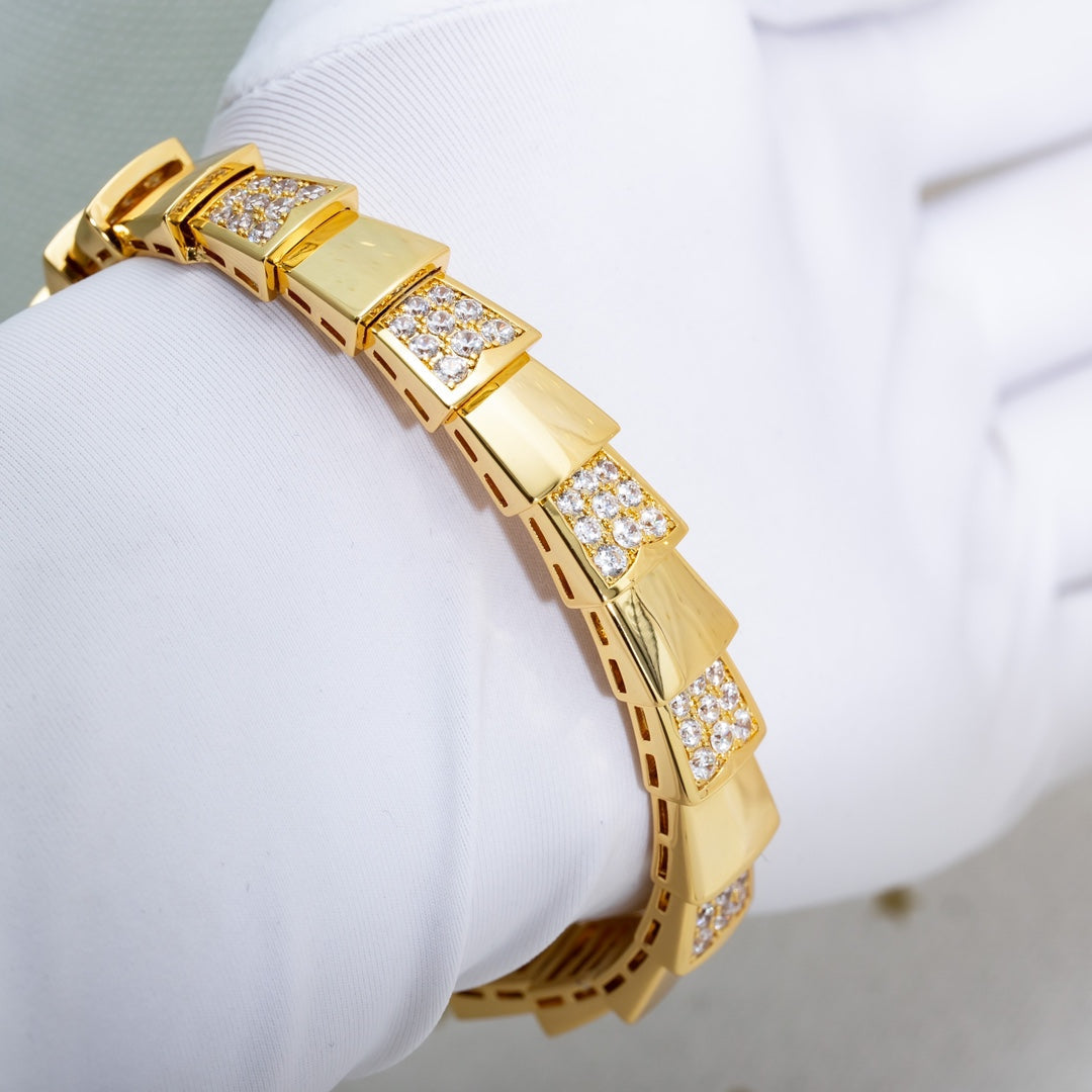 Bvlgari Serpenti Bracelet Gold Cubic Zirconia