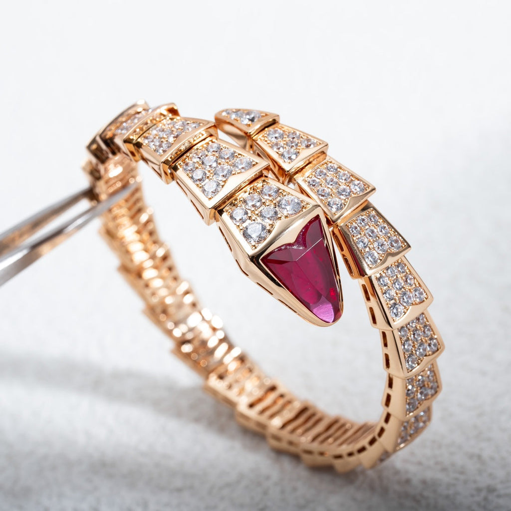 Bvlgari Serpenti Bracelet 8MM Rose Gold Cubic Zirconia