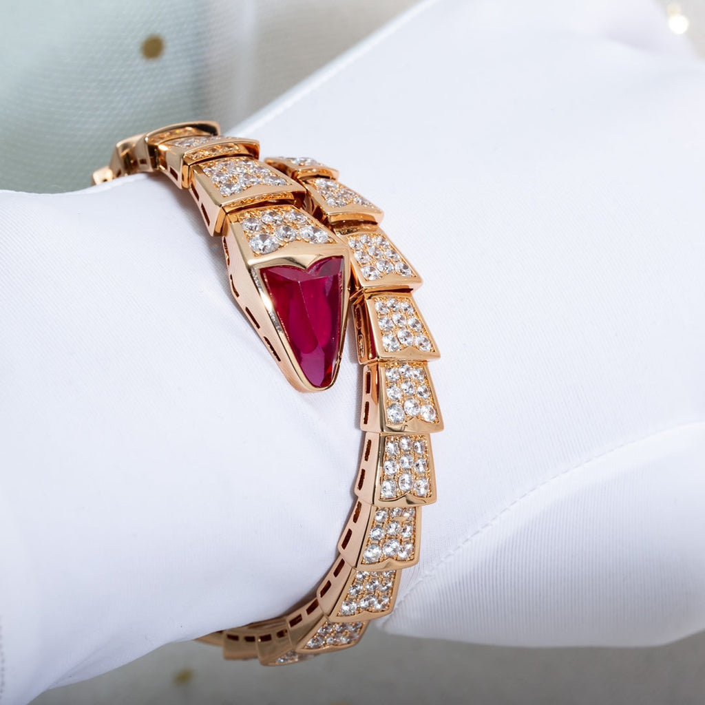 Bvlgari Serpenti Bracelet 8MM Rose Gold Cubic Zirconia