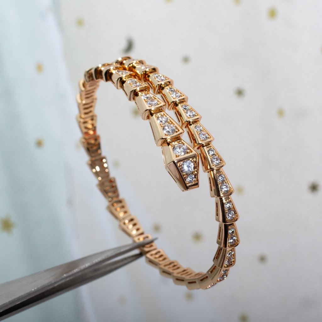 Bvlgari Serpenti Bracelet 6.8MM Pink Gold Cubic Zirconia