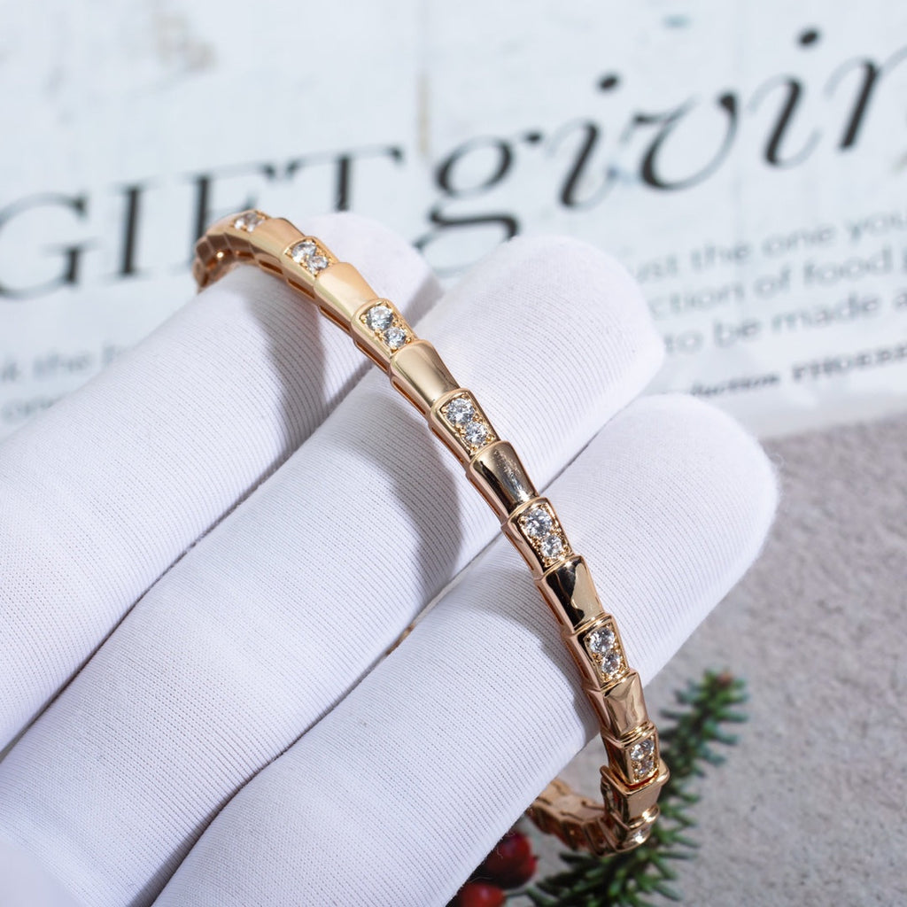 Bvlgari Serpenti Small Bracelet Pink Gold Cubic Zirconia