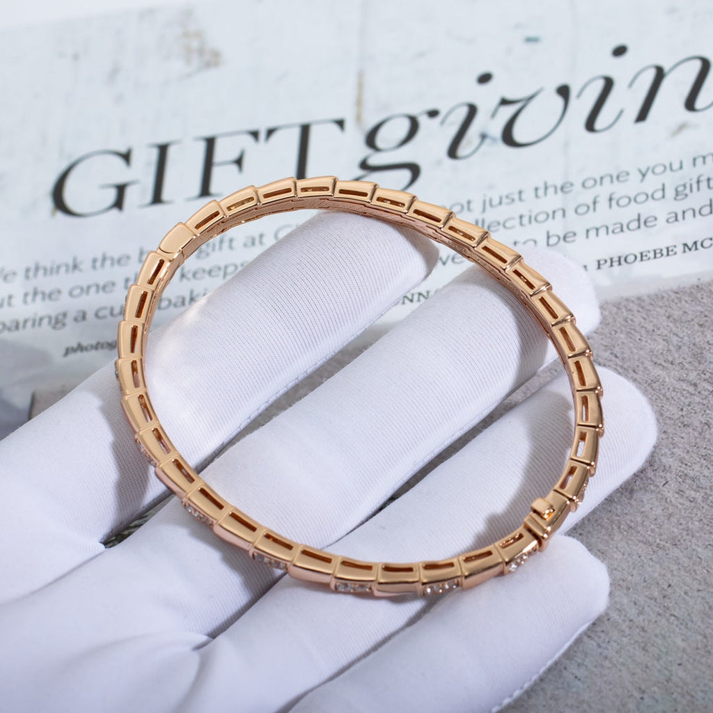 Bvlgari Serpenti Bracelet Pink Gold Cubic Zirconia