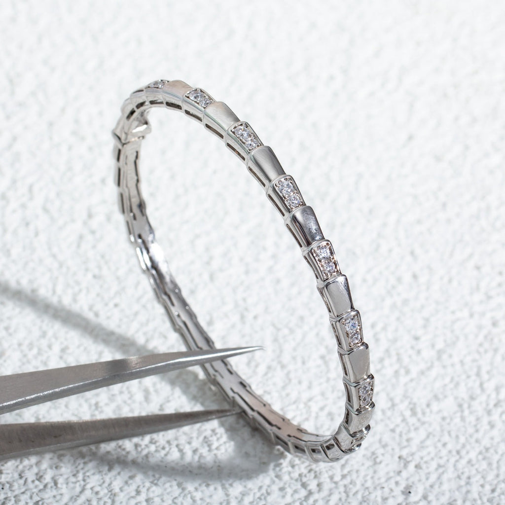 Bvlgari Serpenti Bracelet Silver Cubic Zirconia