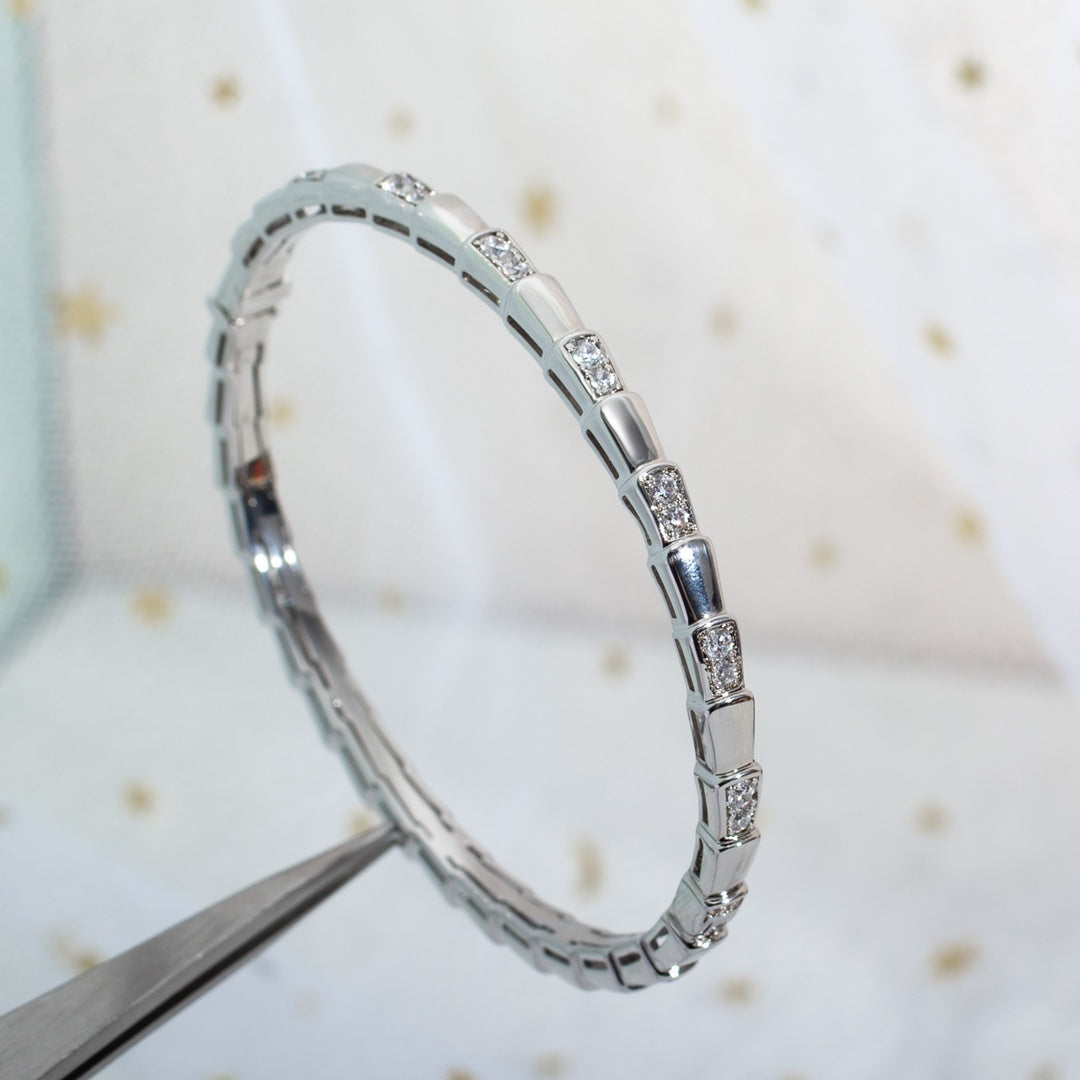 Bvlgari Serpenti Bracelet Silver Cubic Zirconia