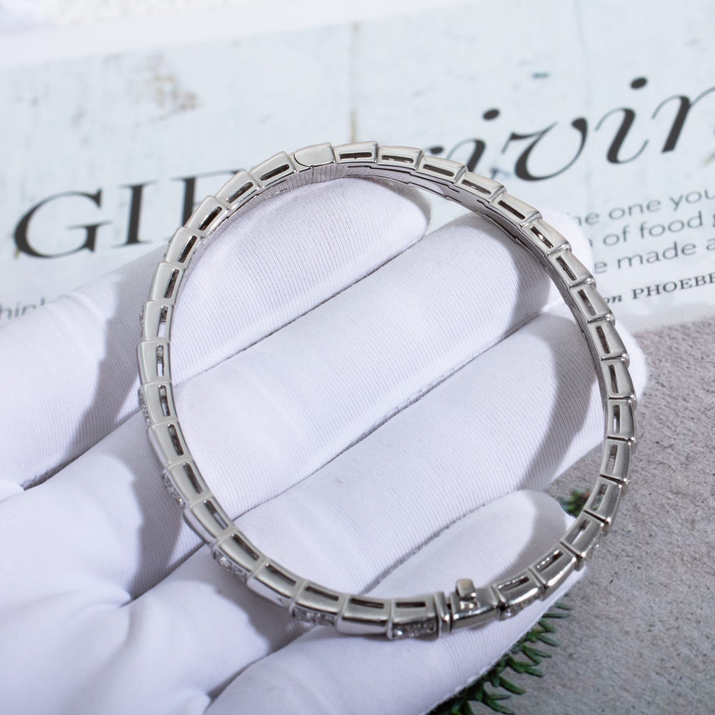Bvlgari Serpenti Bracelet Silver Cubic Zirconia