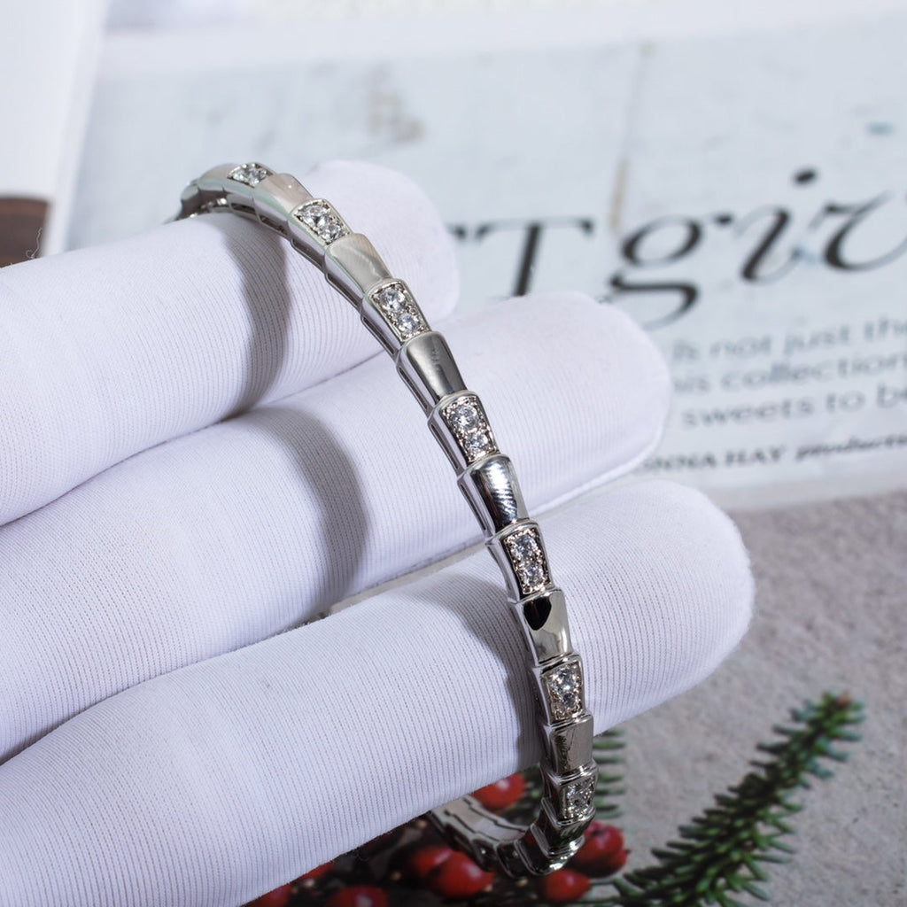 Bvlgari Serpenti Bracelet Silver Cubic Zirconia
