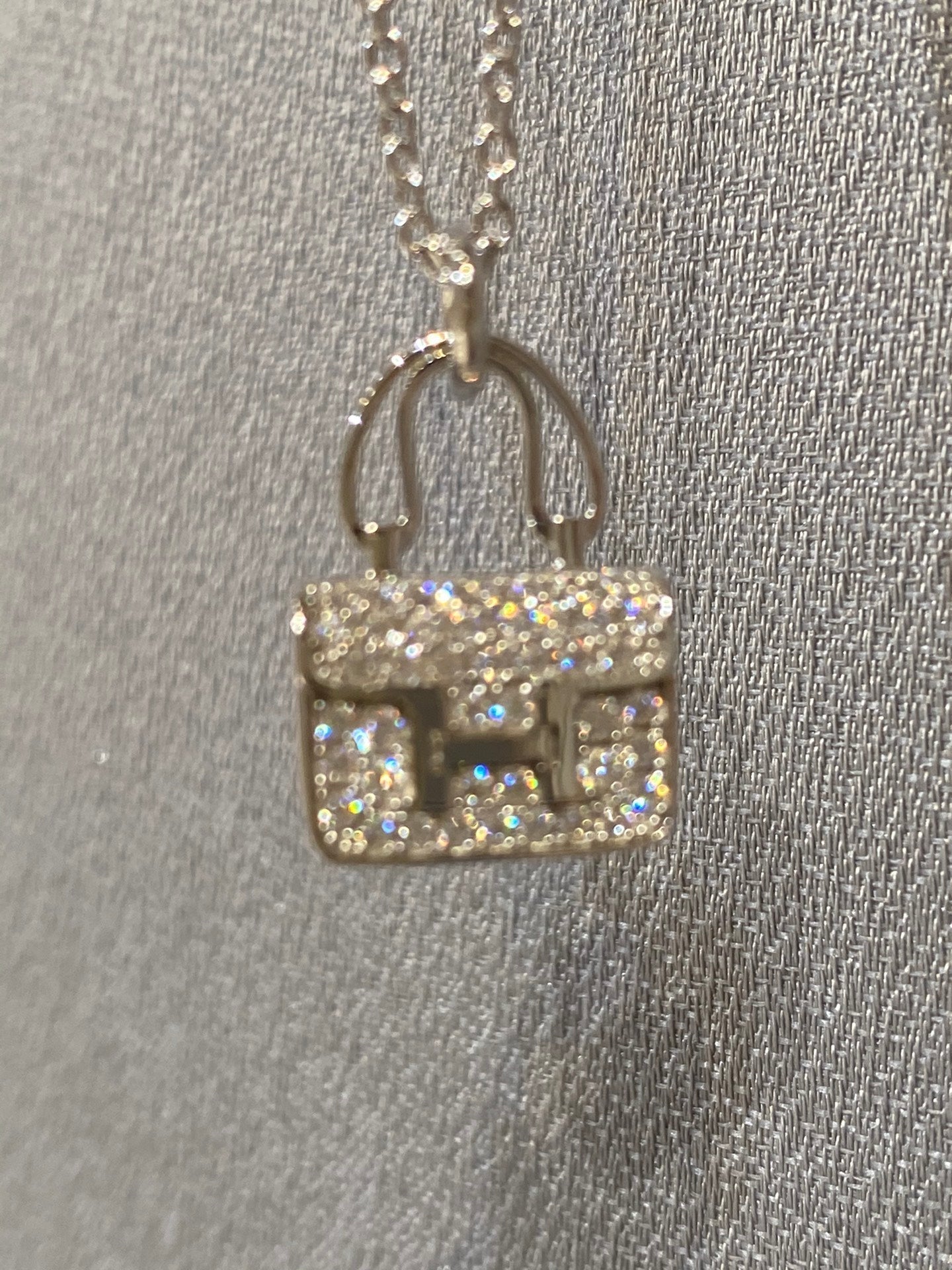 Hermes Constance Pendant Cubic Zirconia Necklace