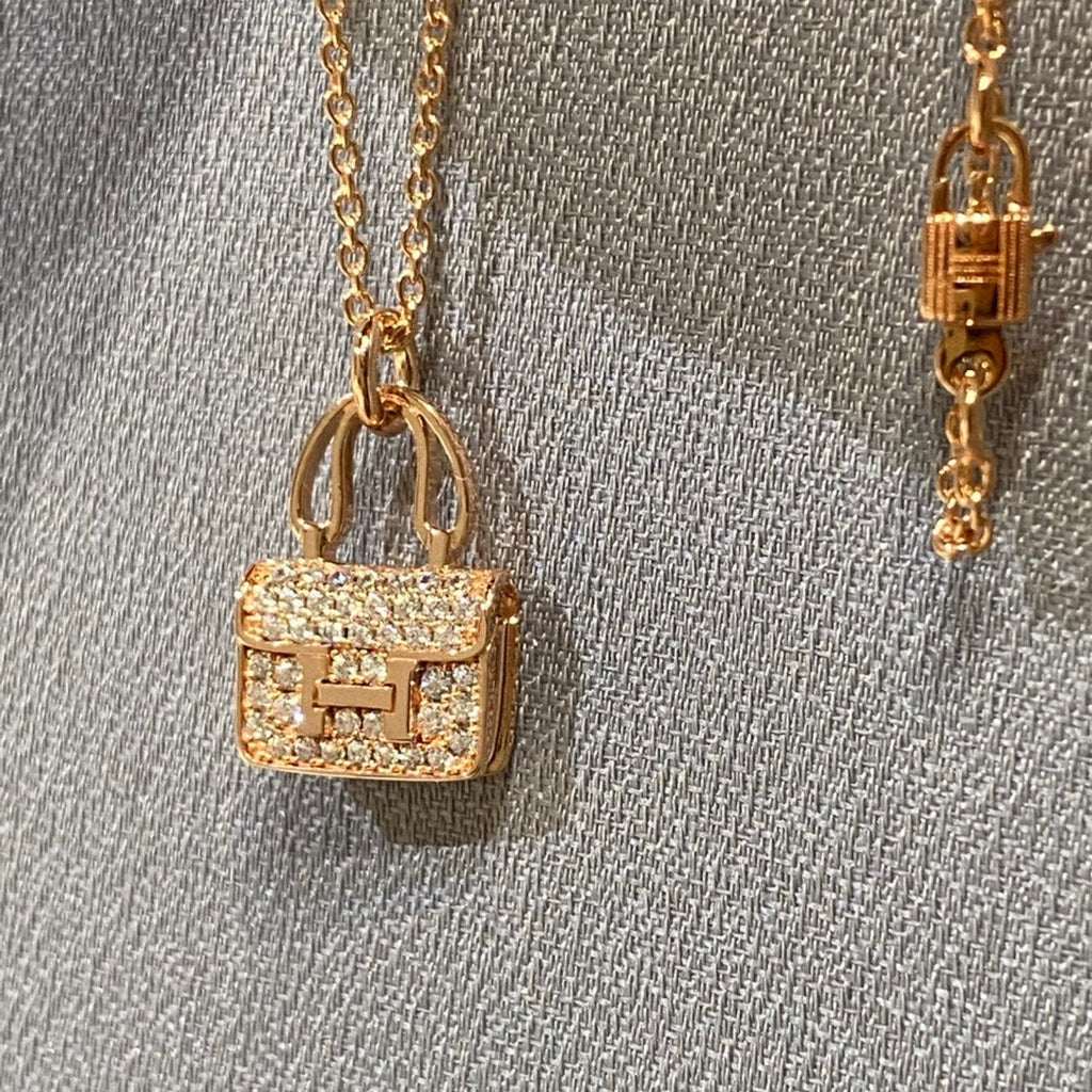 Hermes Constance Pendant Cubic Zirconia Necklace