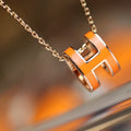 Hermes Pop H Pendant Pink Gold