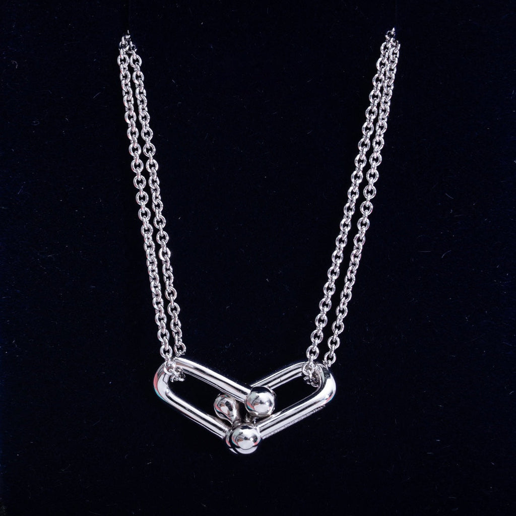 Tiffany Hardwear Double Link Pendant Silver Necklace - Style 2