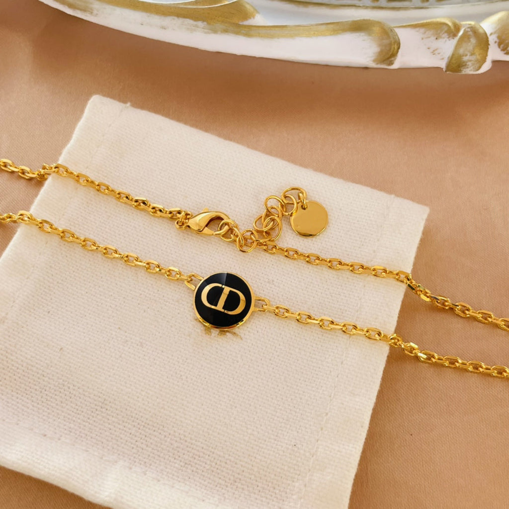 Dior CD Pendant Necklace Gold