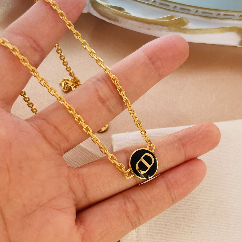 Dior CD Pendant Necklace Gold