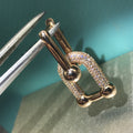 Tiffany Hardware Drop Earrings Double Link Cubic Zirconia