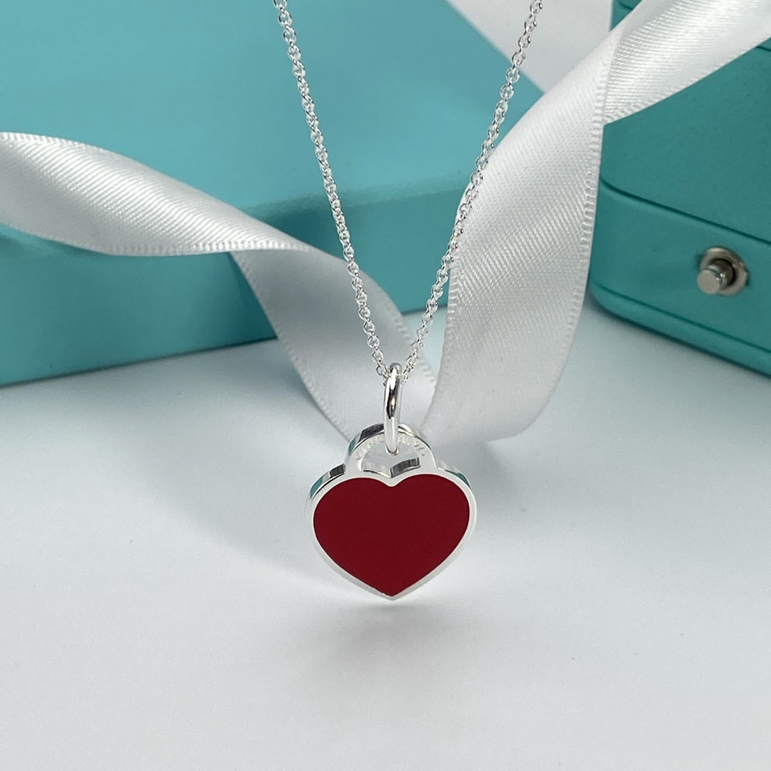 Tiffany Heart Pendant Silver Necklace