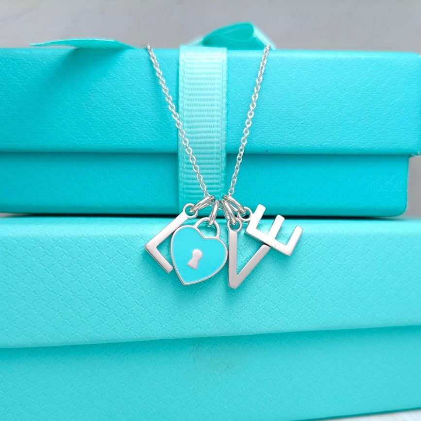 Tiffany Love Text Pendant Necklace