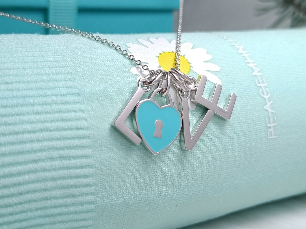 Tiffany Love Text Pendant Necklace