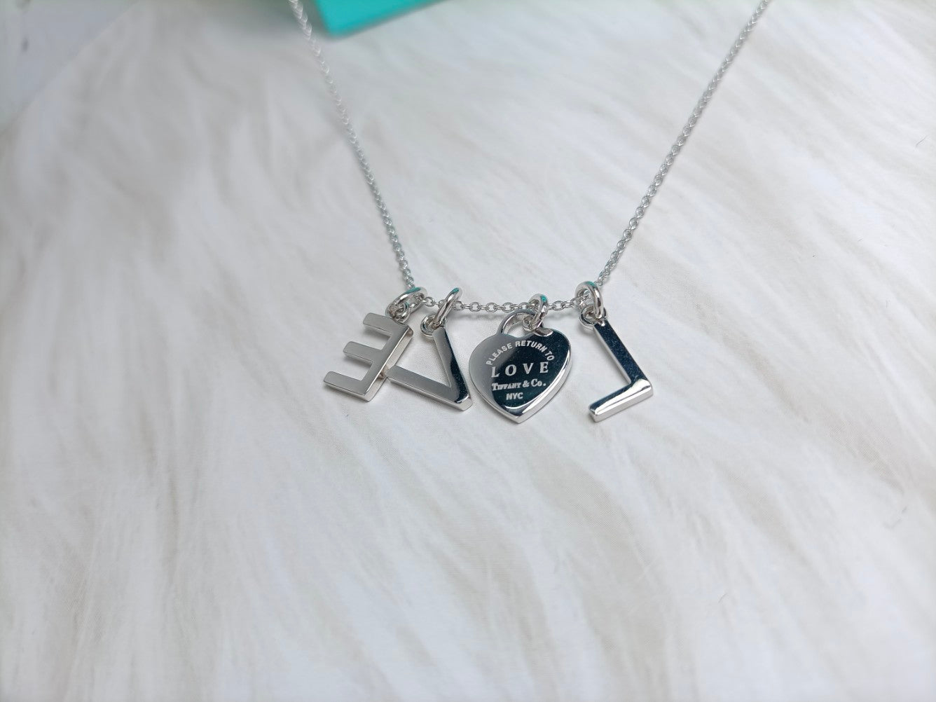 Tiffany Love Text Pendant Necklace