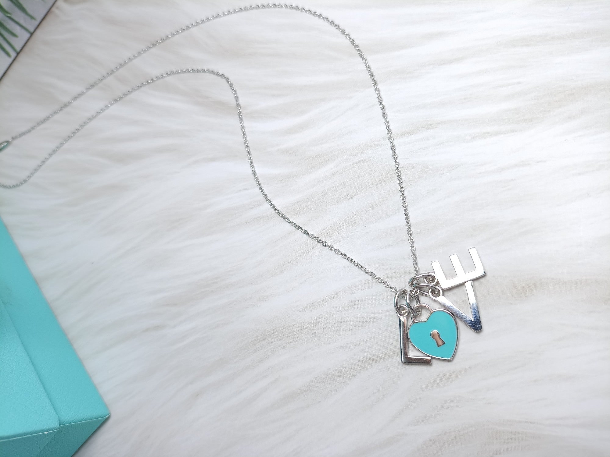 Tiffany Love Text Pendant Necklace