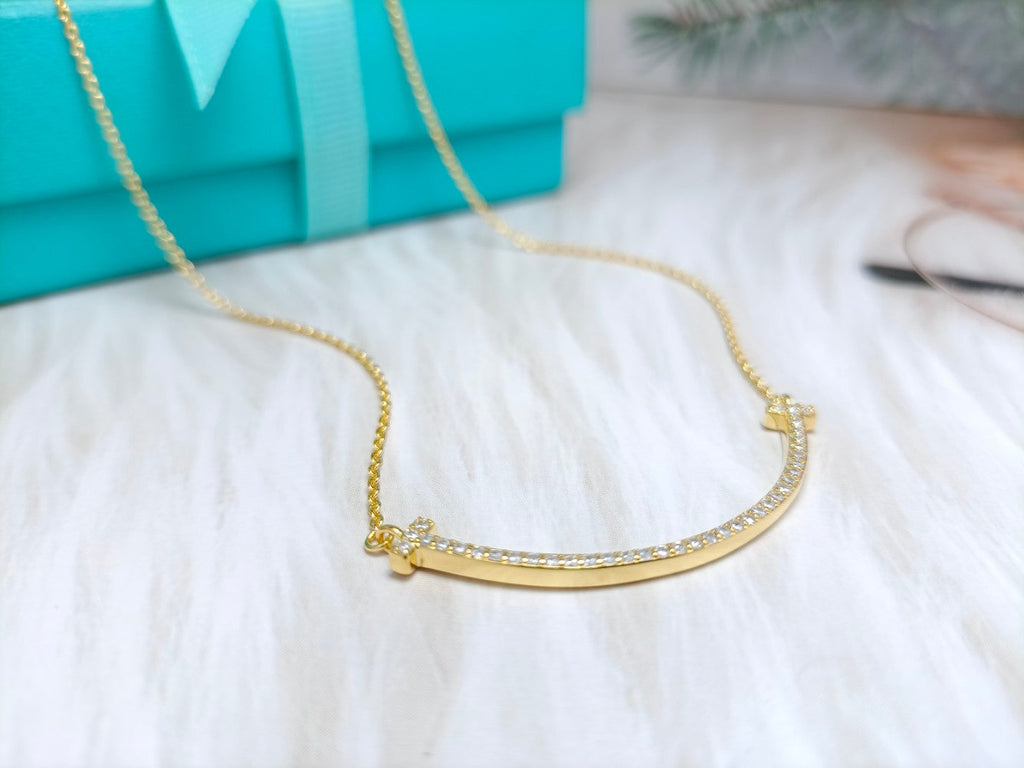 Tiffany Big Smile Pendant Cubic Zirconia Necklace