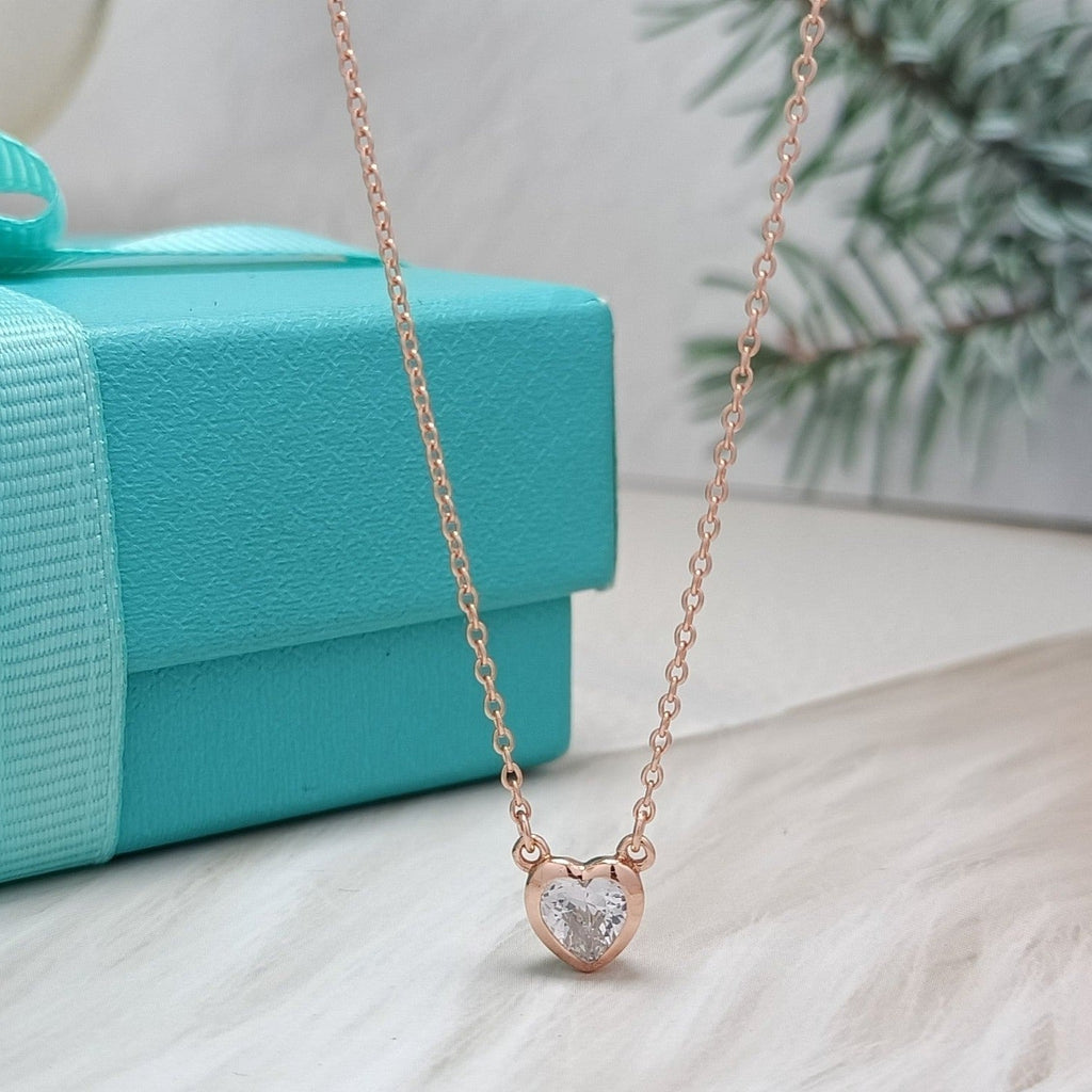 Tiffany Heart Big Cubic Zirconia Necklace