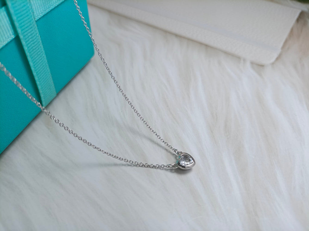 Tiffany Heart Big Cubic Zirconia Necklace
