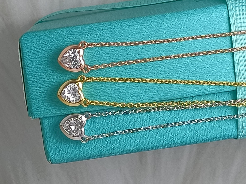 Tiffany Heart Big Cubic Zirconia Necklace