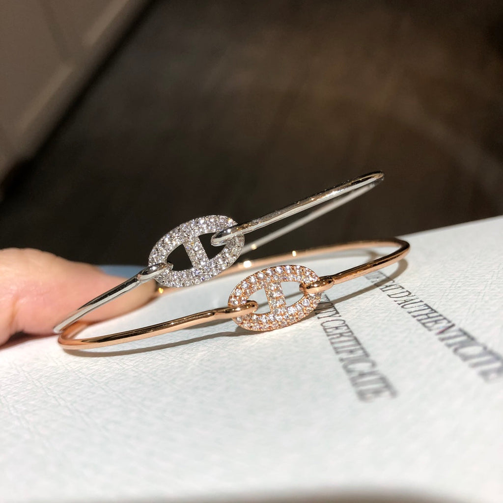 Hermes Chaine Bracelet Cubic Zirconia
