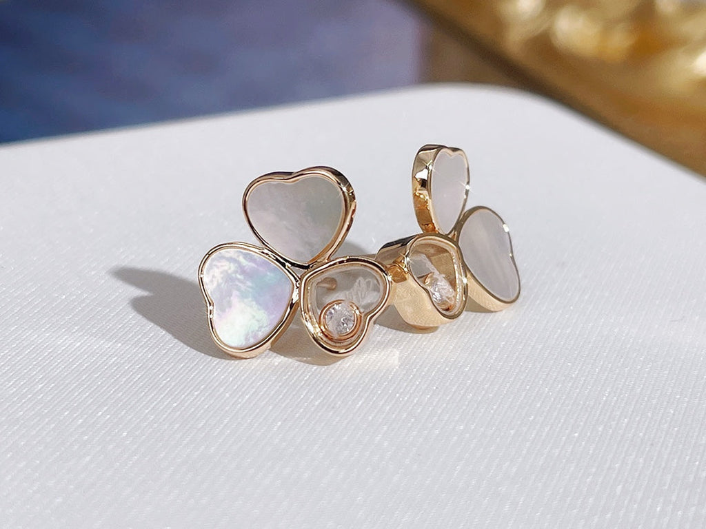 Chopard Happy Wing MOP Earrings 1 Cubic Zirconia
