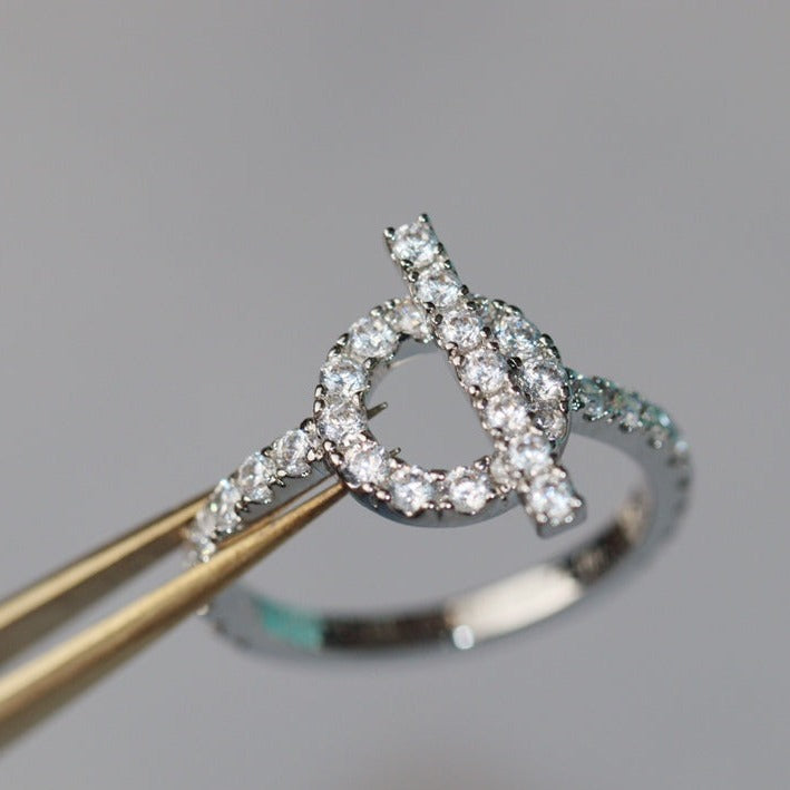 Hermes Echappee Silver Cubic Zirconia Ring