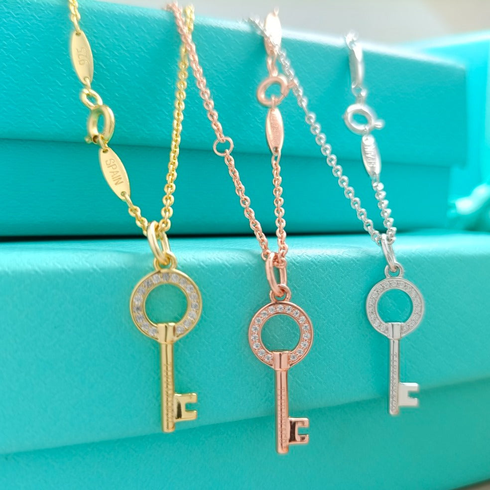 Tiffany Mini Key Necklace Diamond