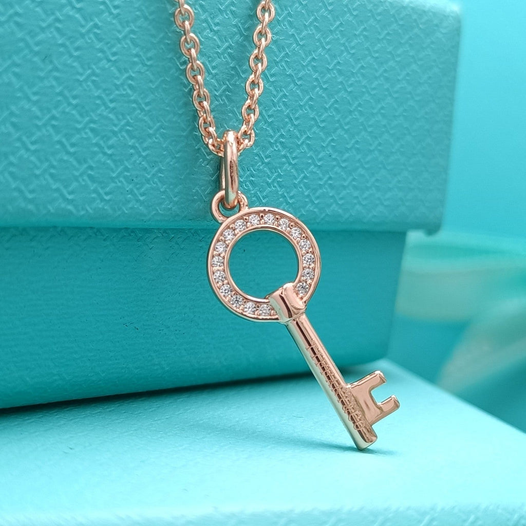 Tiffany Mini Key Necklace Diamond