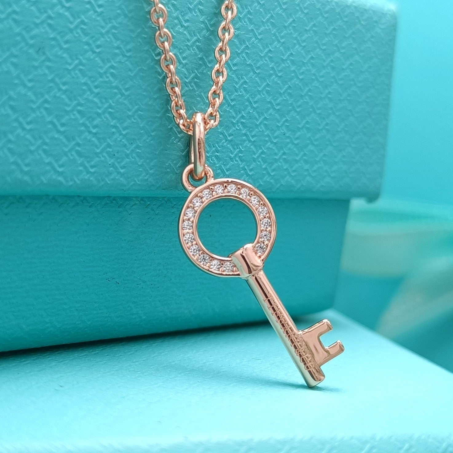 Tiffany Mini Key Necklace Diamond