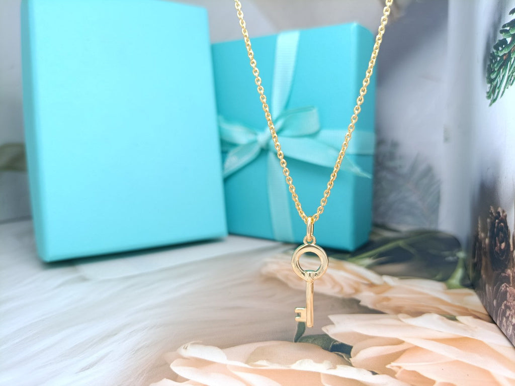 Tiffany Mini Key Necklace Diamond
