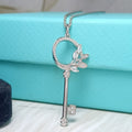 Tiffany Mini Key Olive Leaf Necklace Cubic Zirconia