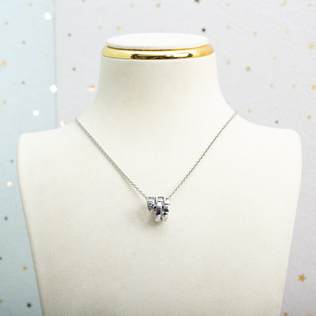 Bvlgari Serpenti Silver Necklace Cubic Zirconia