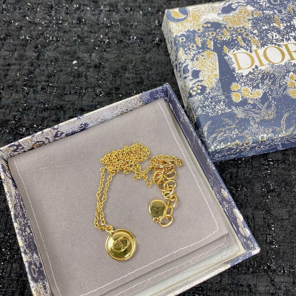 Dior CD Pendant Gold Necklace