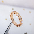Bvlgari Serpenti Ring Pink Gold Cubic Zirconia Paved 3MM