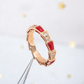 Bvlgari Serpenti Ring Pink Gold Carnelian Cubic Zirconia 3MM