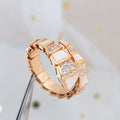 Bvlgari Serpenti Ring Pink Gold Cubic Zirconia MOP