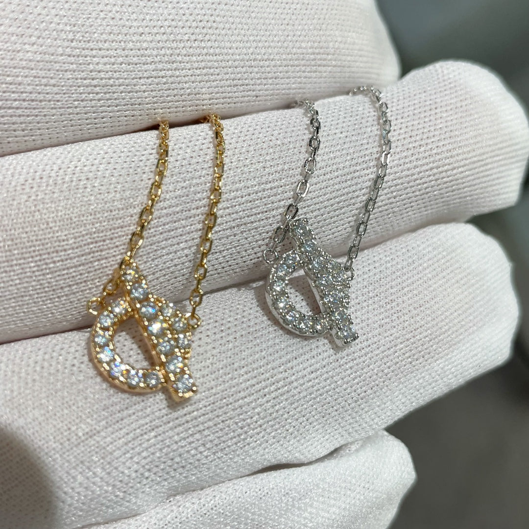 Hermes Echapee Necklace Cubic Zirconia