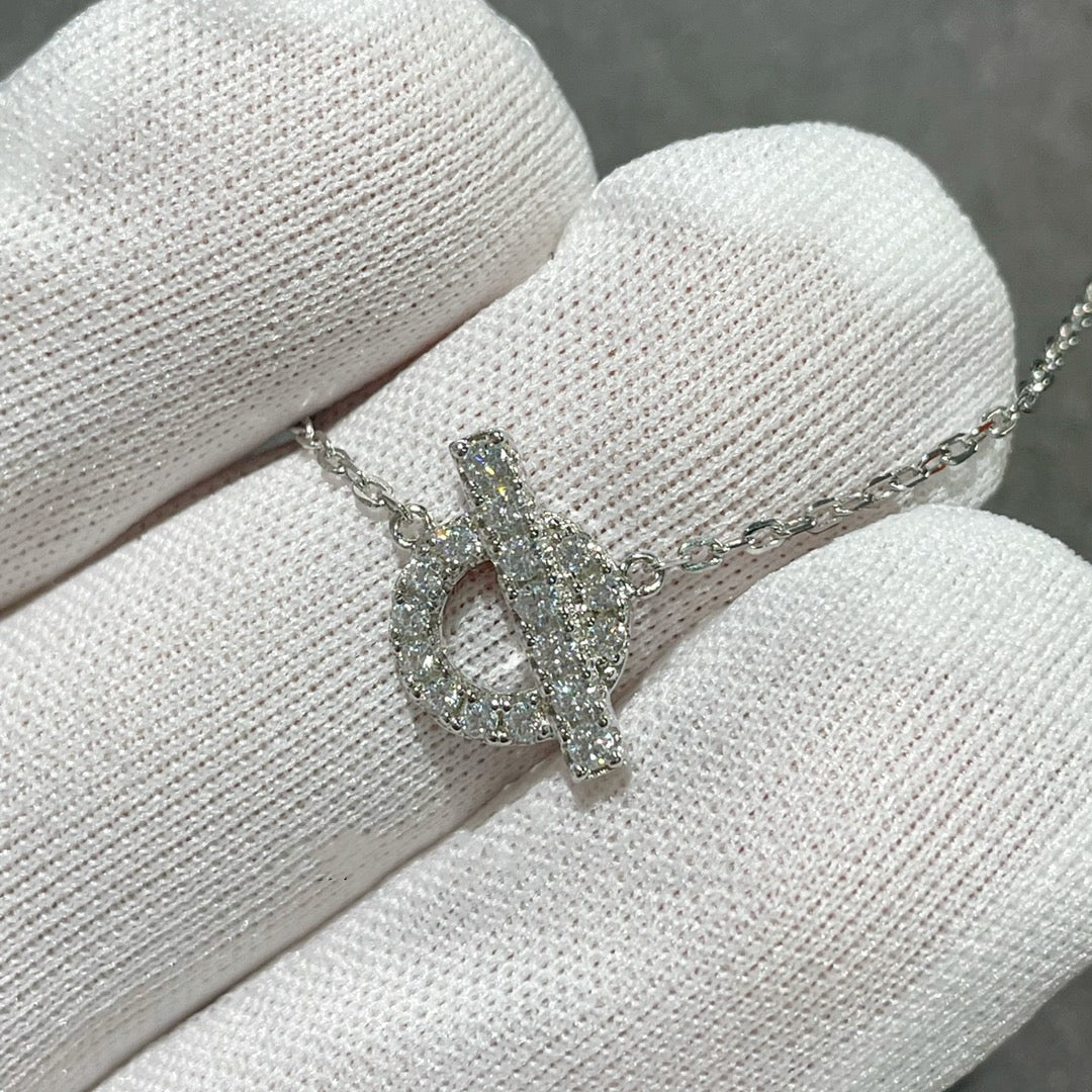 Hermes Echapee Necklace Cubic Zirconia