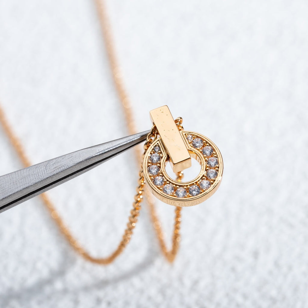 Bvlgari Gari Necklace Pink Gold Cubic Zirconia