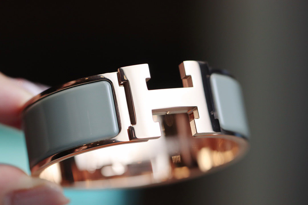 Hermes H Bracelet 18MM Pink Gold Blue Green