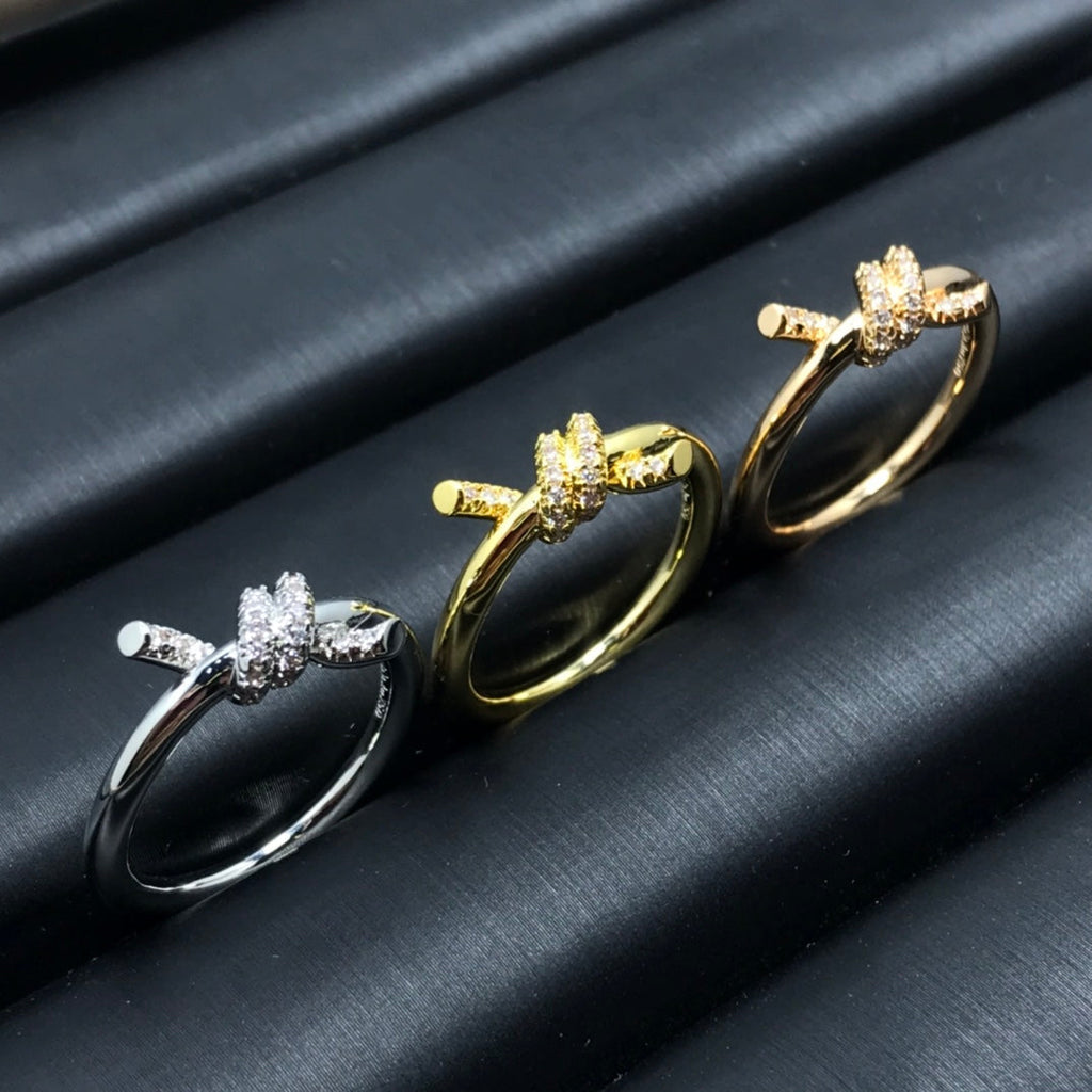 Tiffany Knot Ring 1.2MM Cubic Zirconia