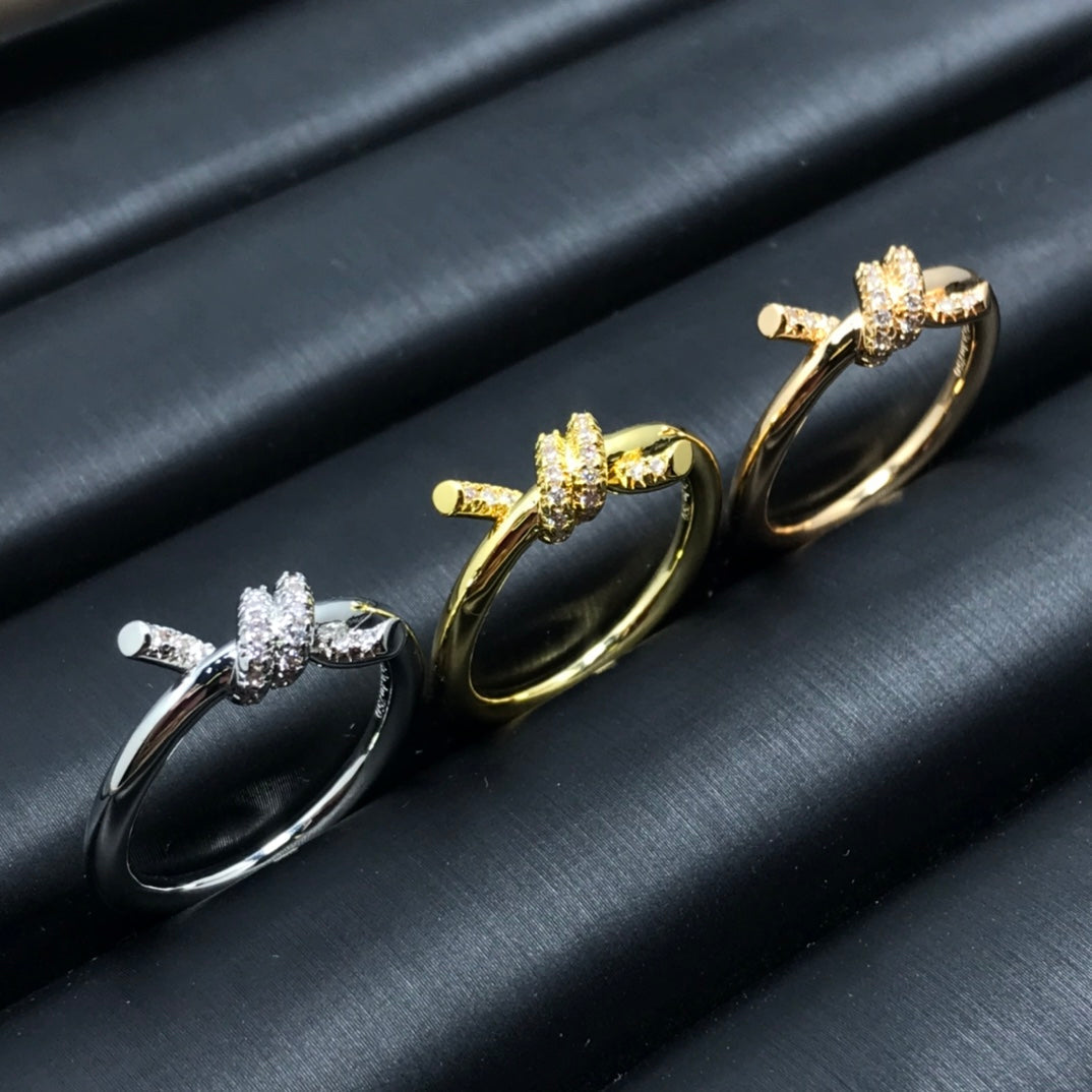 Tiffany Knot Ring 1.2MM Cubic Zirconia