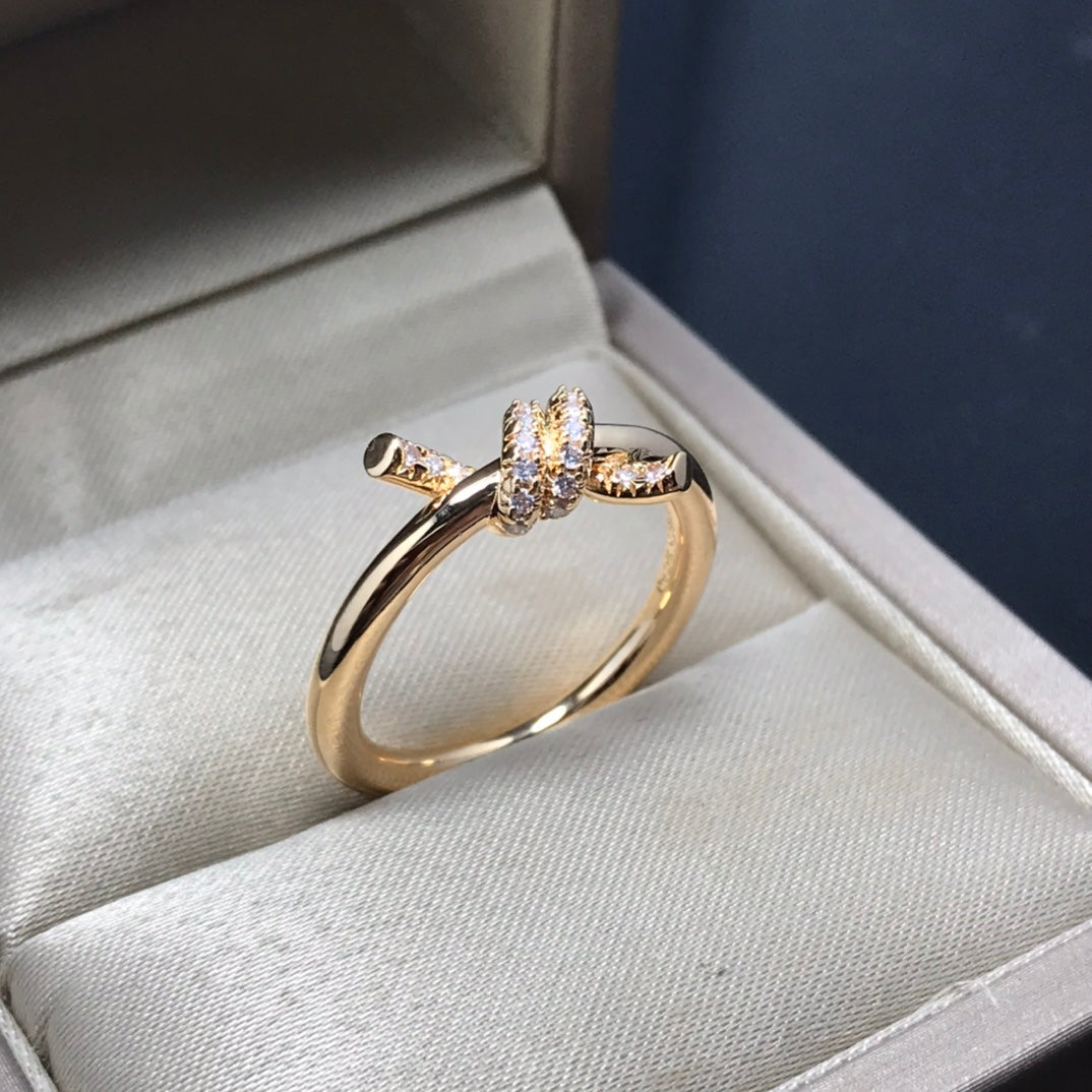 Tiffany Knot Ring 1.2MM Cubic Zirconia